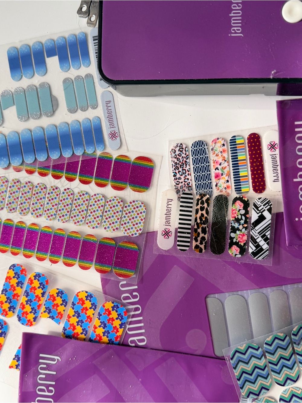 Jamberry Nail Wraps Lot UV Mini Heater Nail Decals Bundle New - Picture 6 of 9